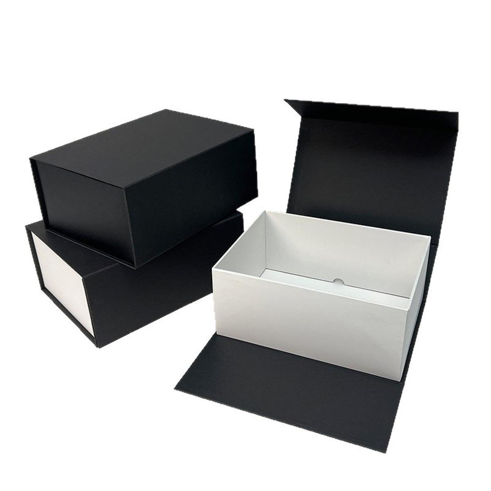 2X Geschenkbox mit Deckel, Faltbarer Hut-Organizer für Baseballkappen zum, Schwarz-Weiss