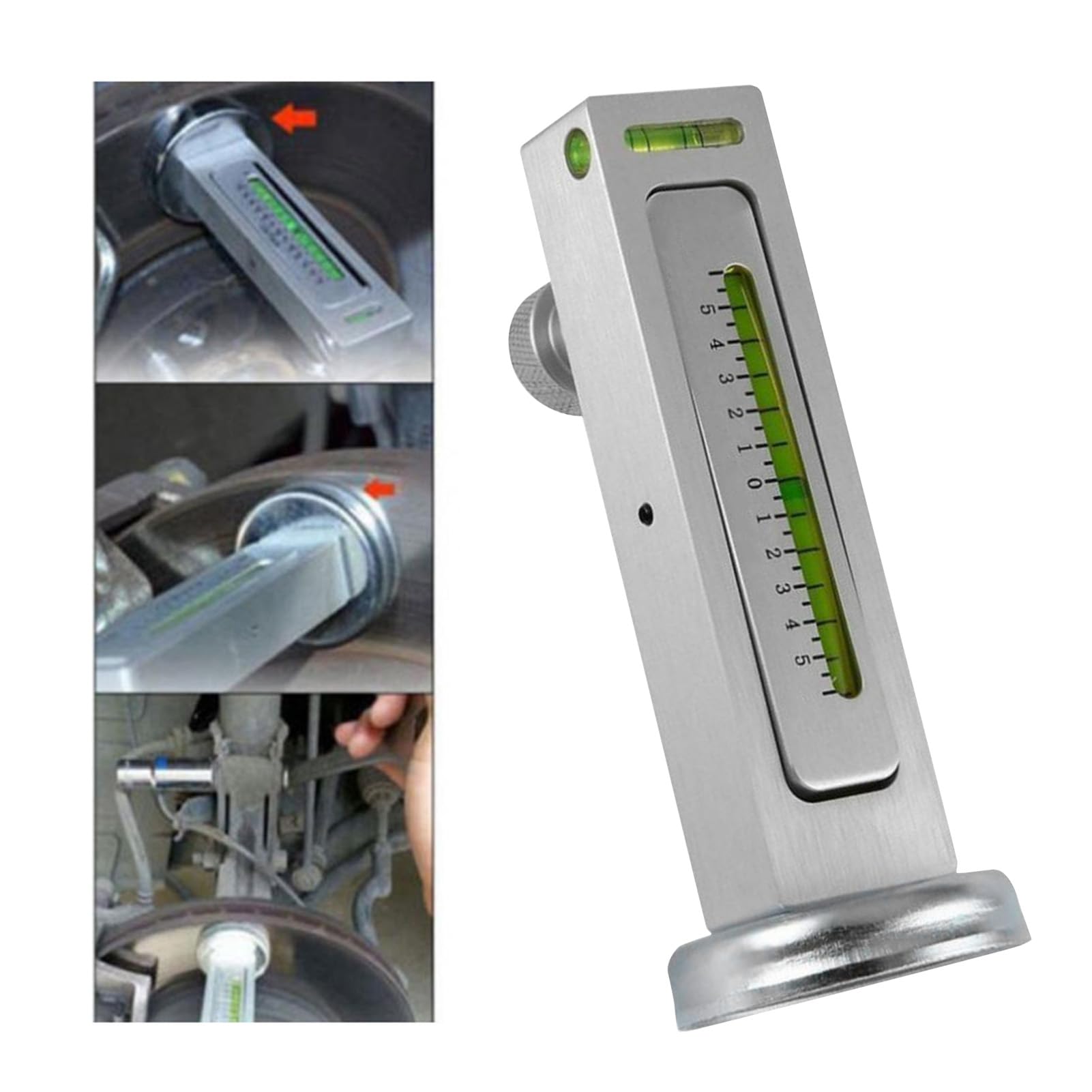 Strumento Calibro Magnetico,Calibro della Campanatura,Riparazione Pneumatici Regolabile Allineamento delle Ruote Calibro della Ruota Strumenti di Allineamento della Campanatura Misuratore Dell'angol