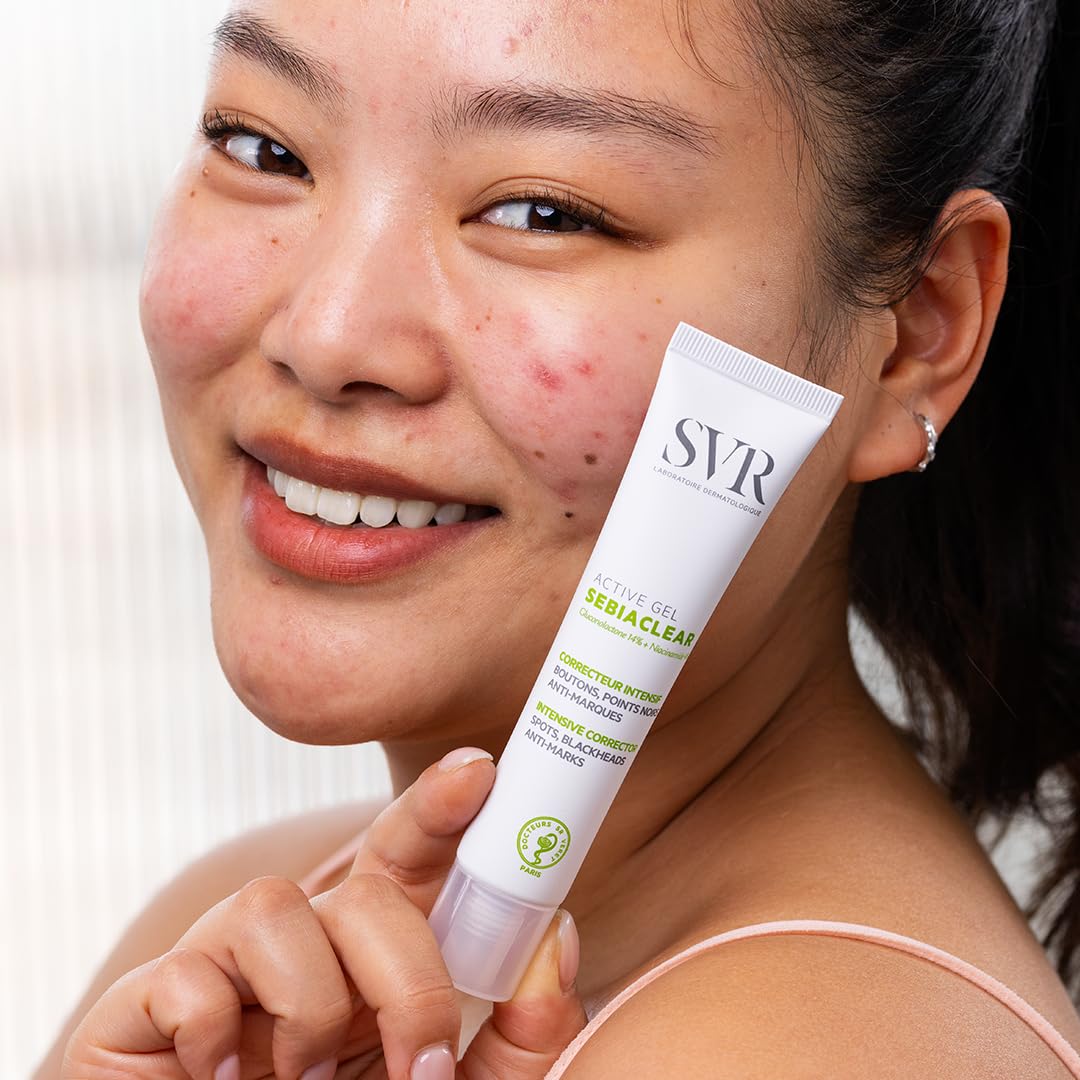 SVR - Sebiaclear Active Gel - Soin intensif anti-imperfections 7 jours - Pour peaux sensibles à tendance acnéique - Gluconolactone 14%, Niacinamide 4%, Acide salicylique - 40 ml