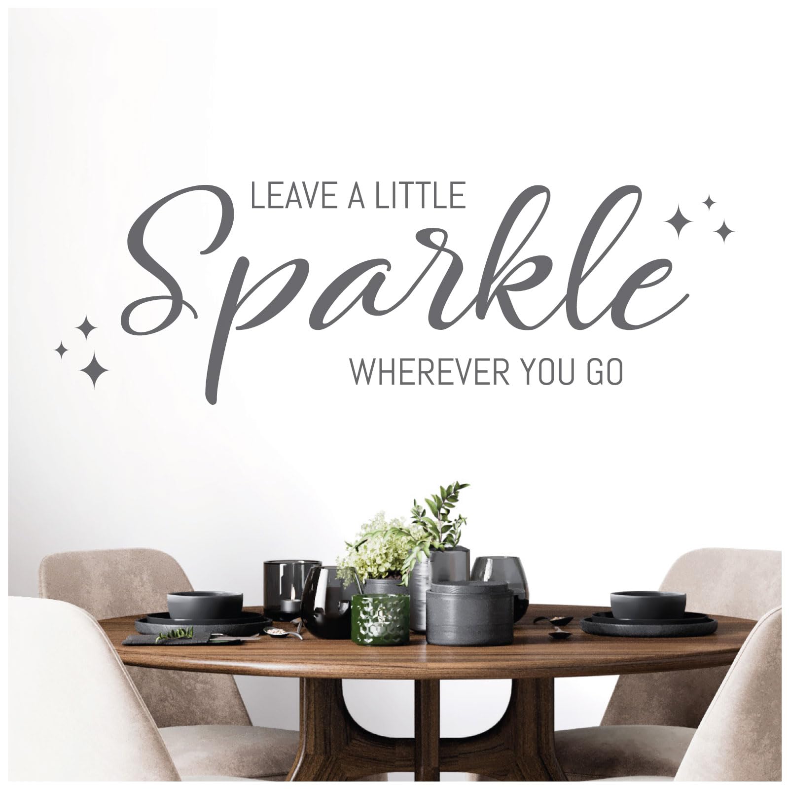 Leave a Little Sparkle Wherever You Go - Wall Quote, Wall Art Sticker [Medium] [Dark Grey]