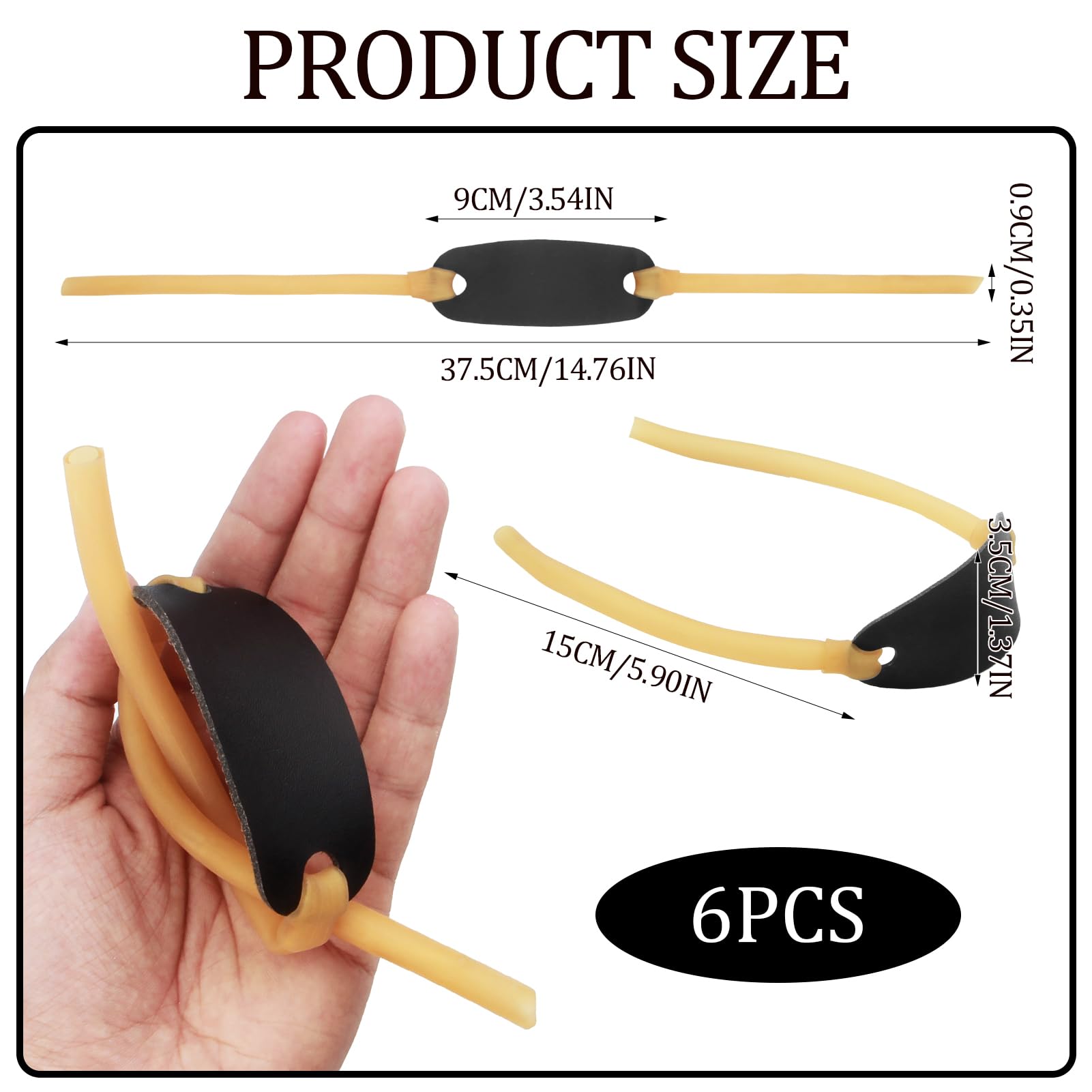 Elásticos para tirachinas 6 piezas elásticas de repuesto de goma profesional SRLWMYI bandas de goma repuesto para tirachinas profesional de tiro adultos, para caza, pesca, tiro, entretenimiento