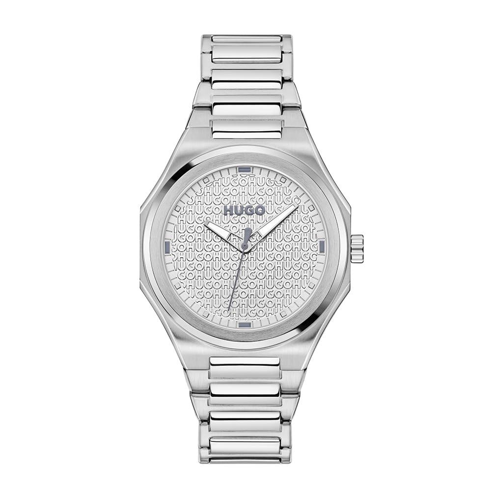 HUGO Three Hand Quartz Movement Watch for Women #Grail for HER Collection with Silver Stainless Steel Bracelet - 1540174