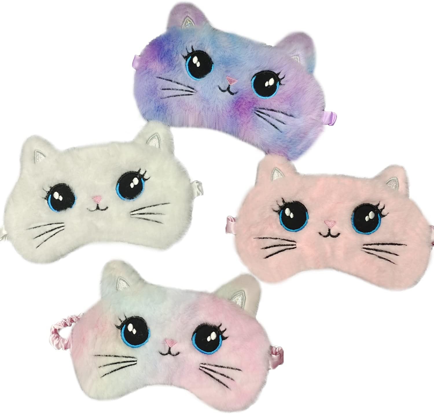 Sleeping Mask for Kids 4 Pieces Plush Sleep Eye Cover