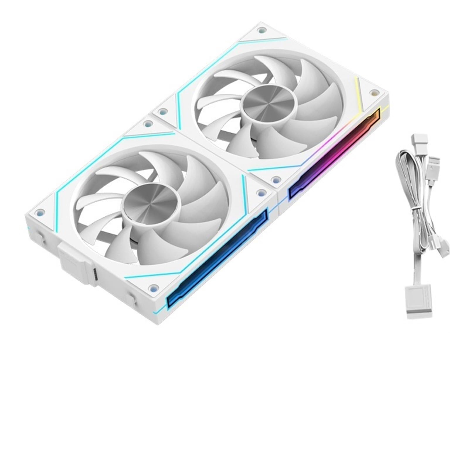 ARGB PC obudowa wentylator chłodzący 120 mm 3 w 1 modułowy bezprzewodowy łączenie 12 cm wentylator do komputera 120 240 360 chłodziarka wody (przedni biały 2 wentylator)