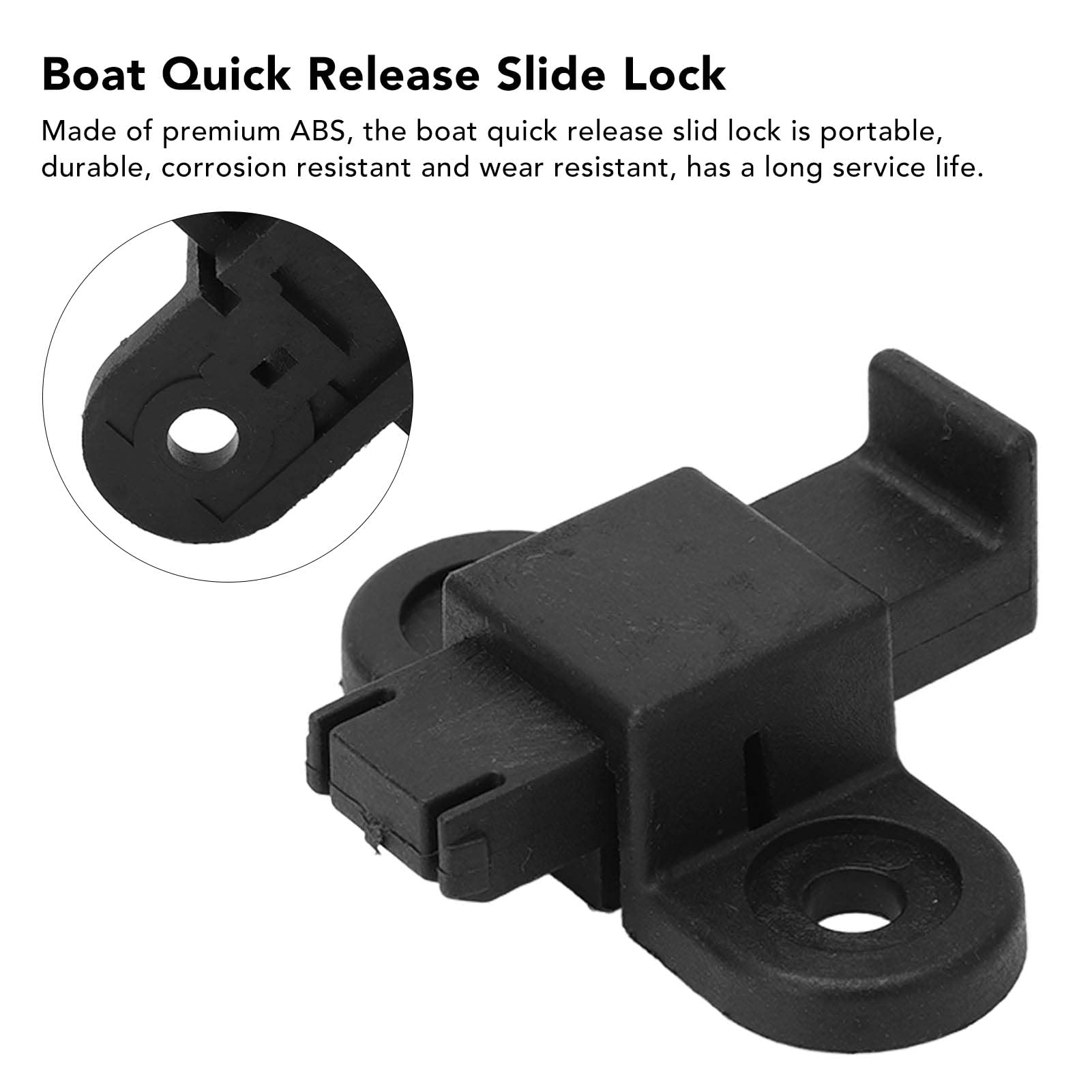 Kayak Quick Release Slide Lock ABS Black Kayaks Foot Pedal Accessories for Canoe Fishing Boat