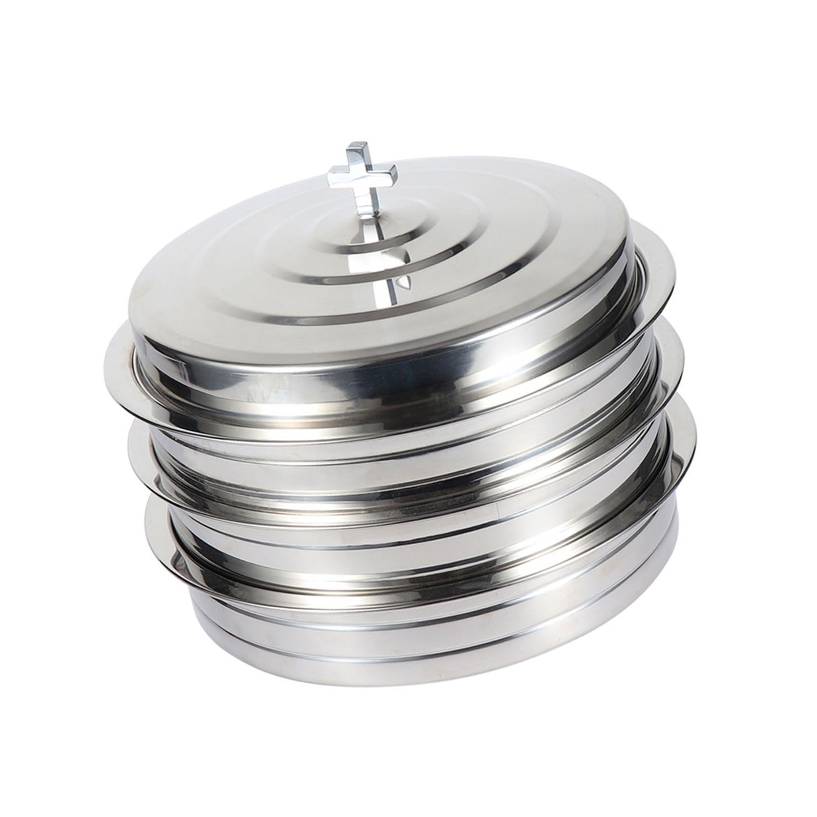 Stackable 39 Compartment Communion Plate Stainless Steels Serving Tray Wine Cup Organizers for Large Congregations Religious Event Serving Tray