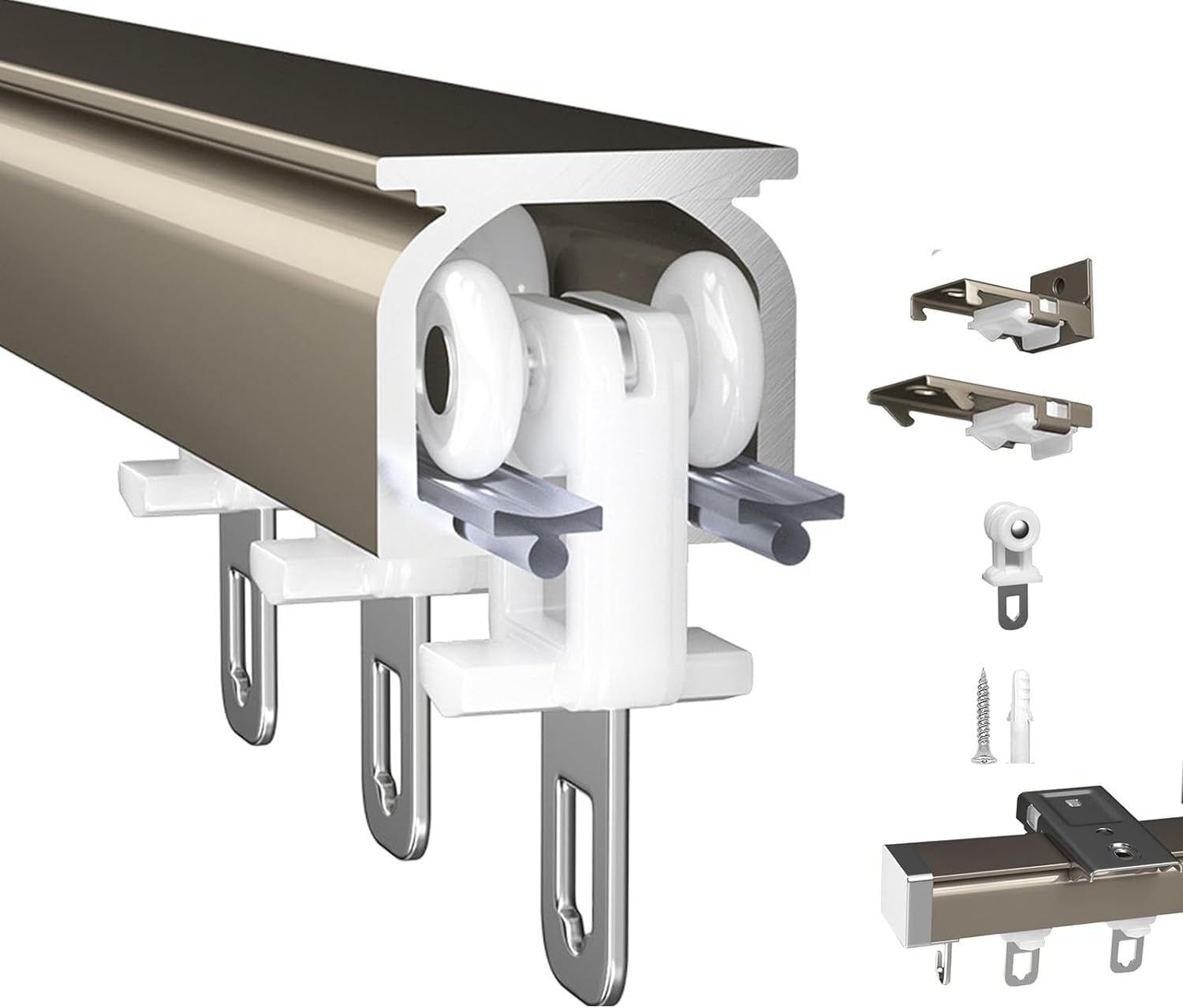 Amazon.com: SYkbb Windows Curtain Track Ceiling Or Wall Mount ...