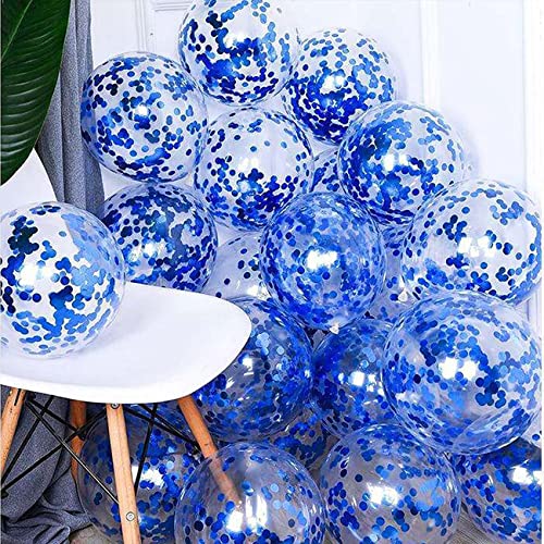 Image of Blue Metallic Foil Confetti(0.59 inch) Round Dots Glitter Table Confetti for Party Wedding Decorations,2.11 OZ per pack