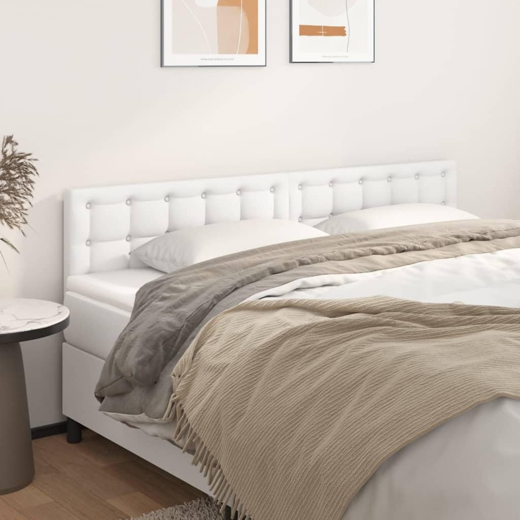 vidaXL Testiera 2 pz Bianco 80x5x78/88 cm in Similpelle