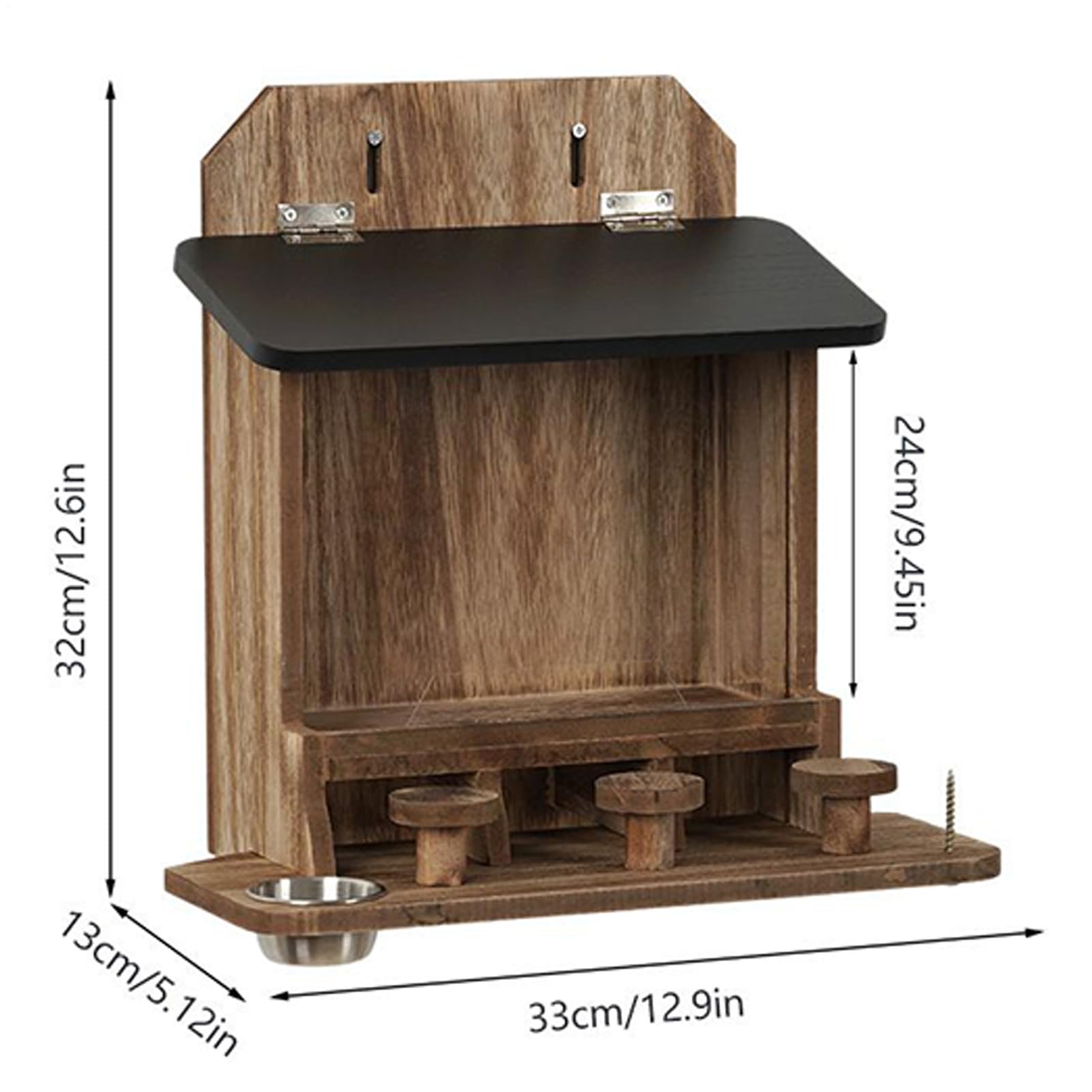 para Ardillas con Barra De Nueces Casa De Madera Impermeable Divertida | Alimentador para Ardillas a Prueba de Pájaros para Chipmunk Exterior Invierno Ventana Jardín Patio