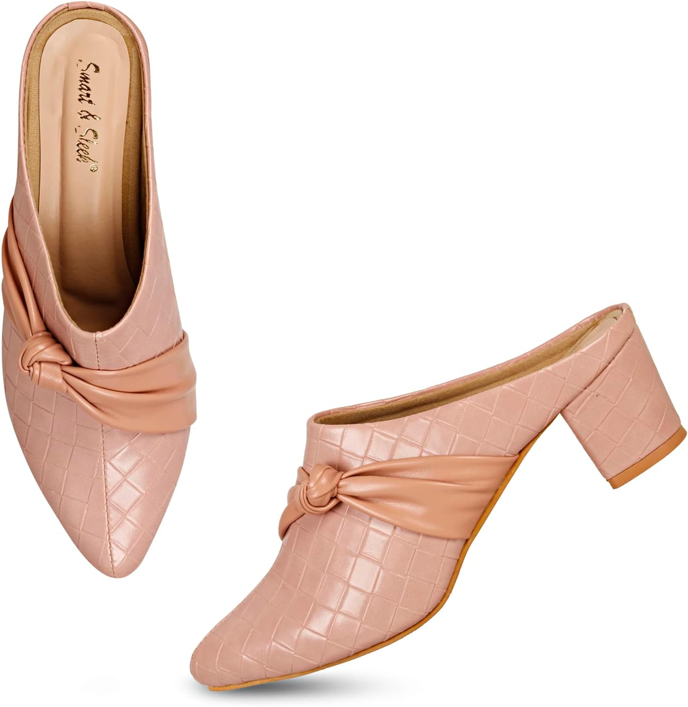 Smart & SleekStylish Block Heeled Mule Sandals for Women & Girls-AB20
