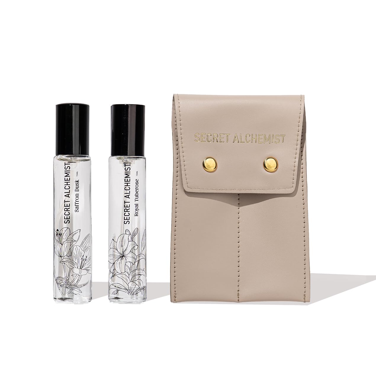 Secret Alchemist Signature Line Perfume Set | 15ml Mini Perfumes for Her | Saffron Dusk & Royal Tuberose| Long-Lasting Luxury Fragrance Gift Set-image-24