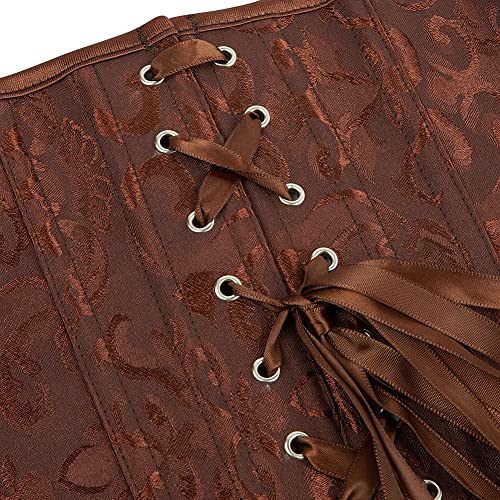 SHYMMUO Underbust Corset for Women Steampunk Waist Trainer Vintage Bustier Top Gothic Renaissance Corset4