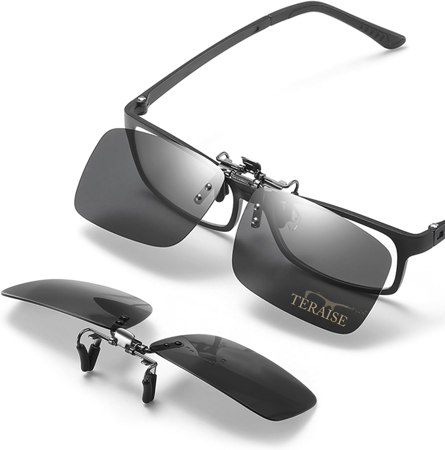Flip up sunglasses clip
