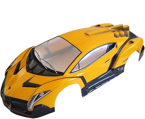 Escala 110 RC Impreso Precut Drift Racing Touring Onroad Carrocería Coche Shell Ancho 7.480 in (Amarillo)