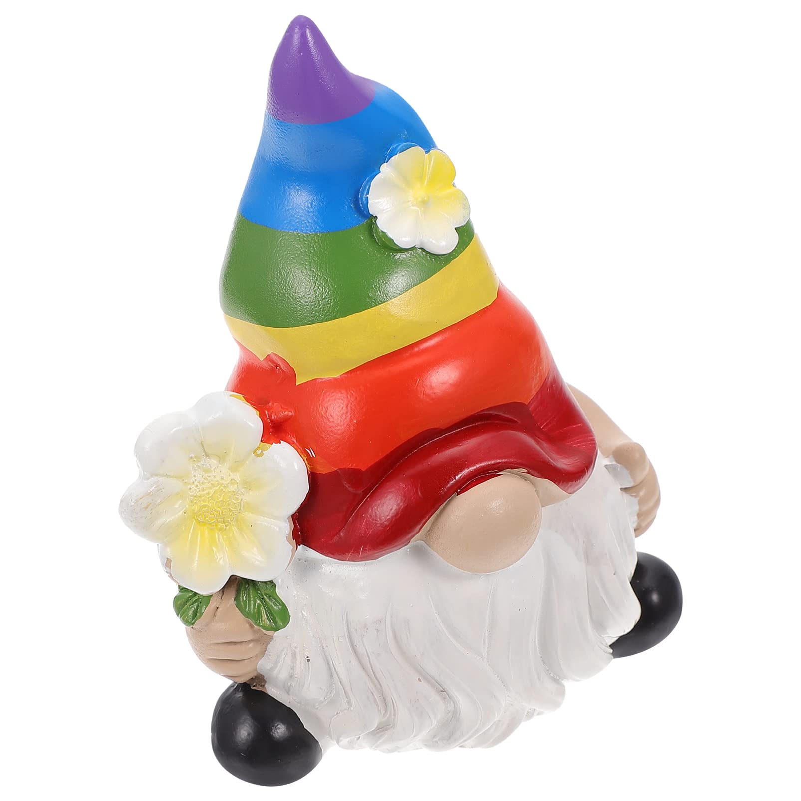 Cabilock Rainbow Gnome Garden Statue Scandinavian Tomte Nisse Figurine Gay Pride LGBTQ Cheer Up Decorations for Home Farmhouse Kitchen Decor, colorful, 7X11CM
