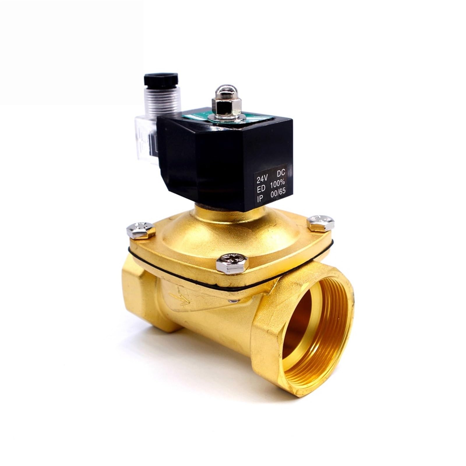 Válvula Solenoide eléctrica de agua, 24vdc, 12v, 110v, 36v, 220v, 1/2 pulgadas, 3/4 pulgadas, 1 pulgada, 1-1/4 pulgadas, 1-1/2 pulgadas, 2 pulgadas, normalmente cerrada, 1 Uds. (Size : 3/8inch, Colo