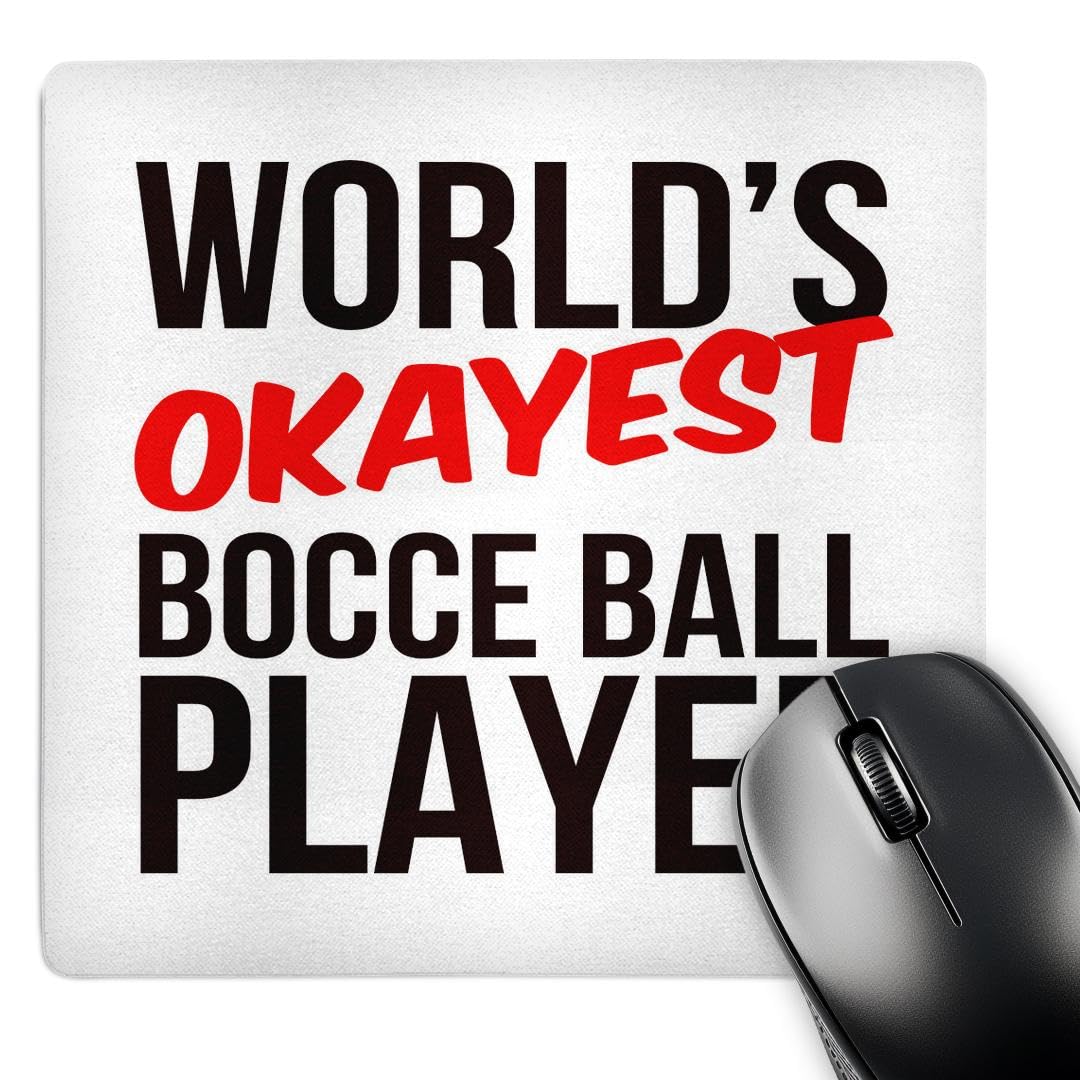 3dRose Worlds Okayest - Worlds Okayest Bocce Ball Player - Mouse Pads (mp-384543-1)
