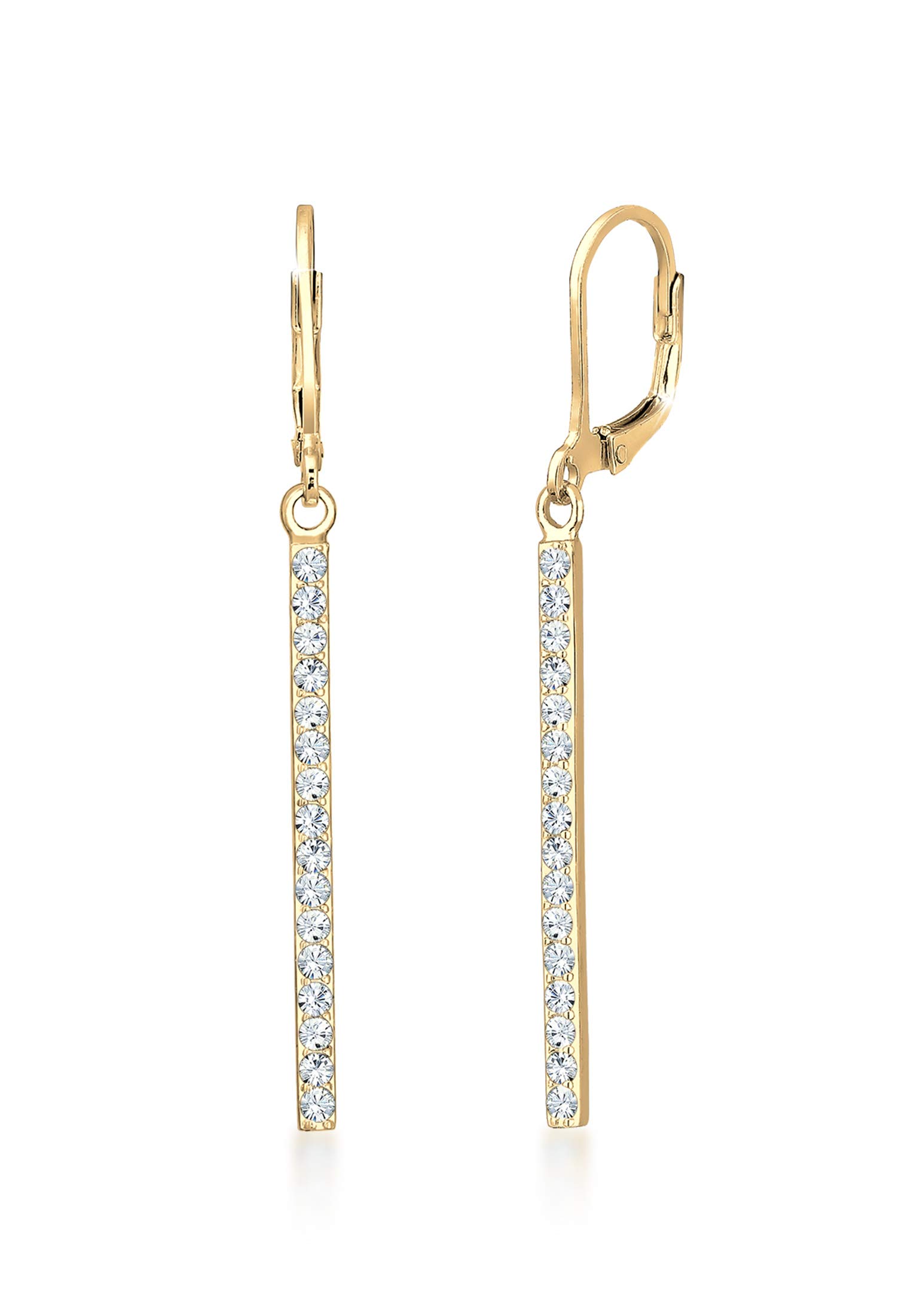 Elli Earrings Ladies Hanger Geo Rod with Crystals in 925 Sterling Silver