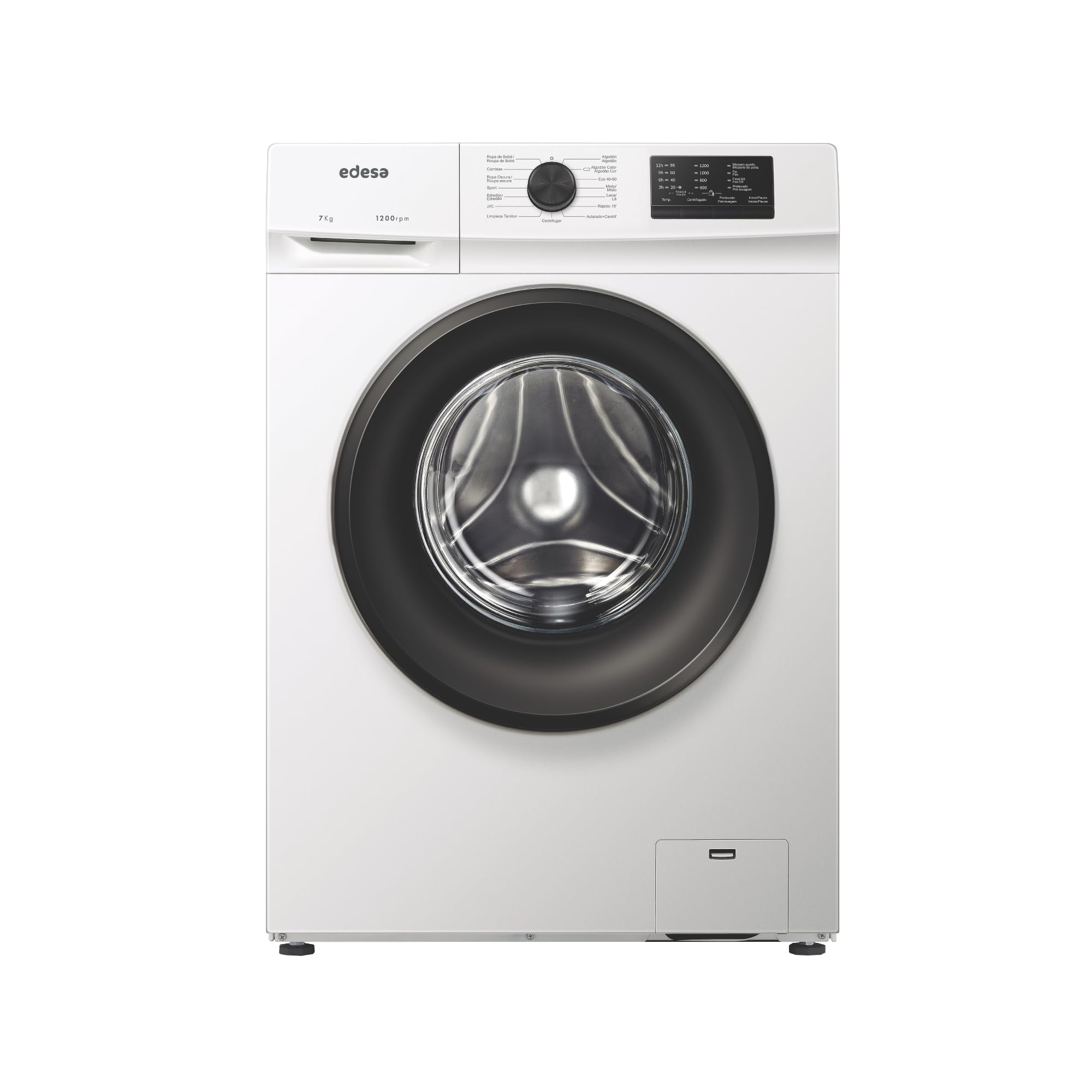 EDESA Washing Machine EWF-7201 WH Capacity 7 kg Front Load 15 Washing Programs High Speed 1400 rpm Security Lock and Door LED Display White