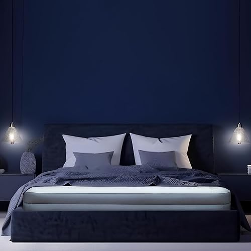 Miniatura 8 de Beyondhome Colchón de aire sin PVC tamaño Queen con bomba integrada, inflado de un botón y parada automática, soporte hermético de 720 libras,