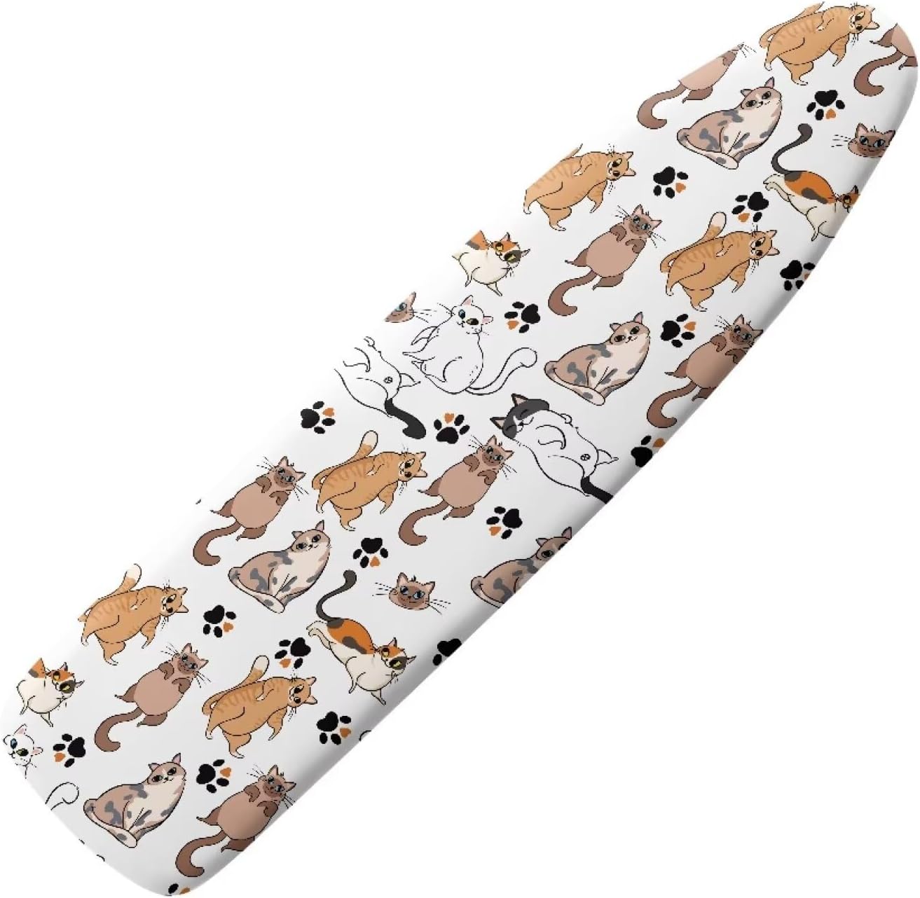 Sprowallow Cat Paw Print Ironing Board Cover and Pad Standard Size 15x54 inch Thick Padding Elastic Edge Resist Scorching and Staining Heavy Duty Padded Iron Covers