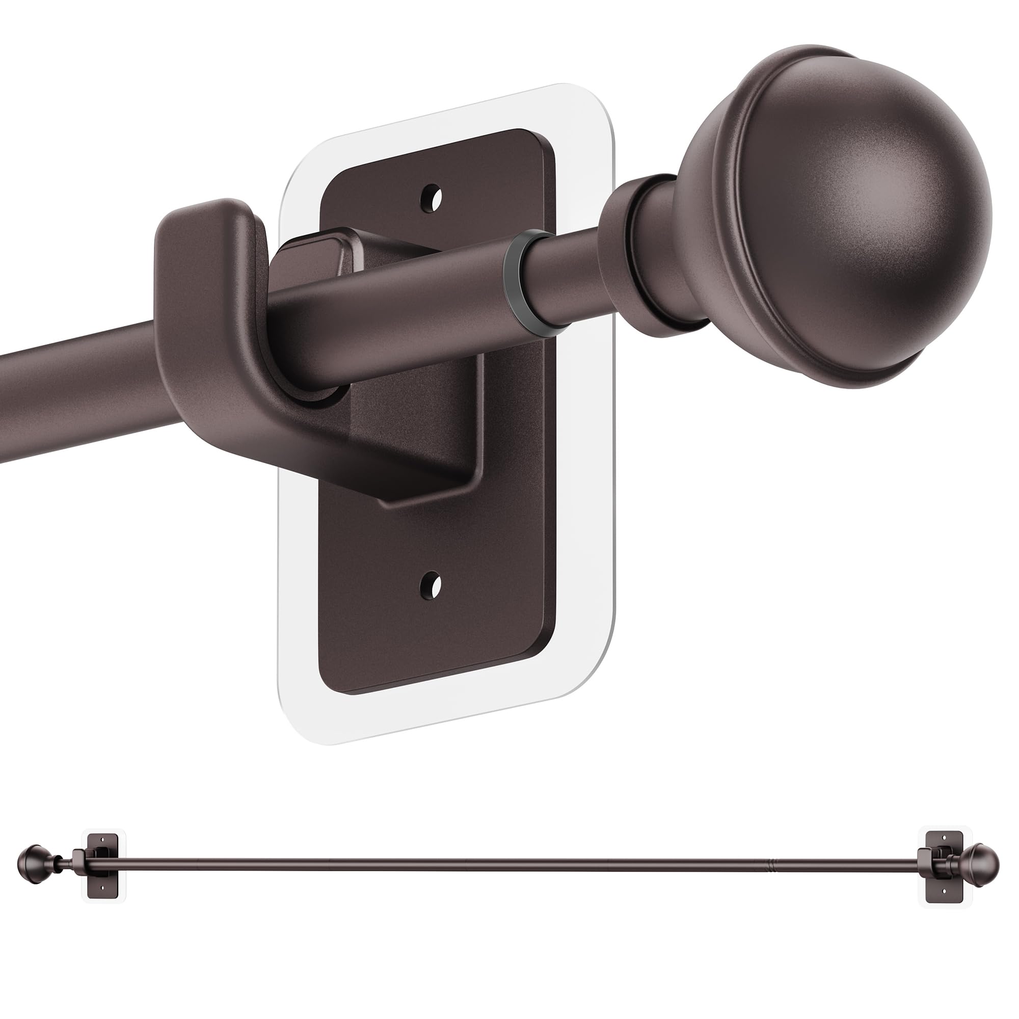 Photo 1 of ***MISSING PARTS***
ENJOYBASICS No Drill Curtain Rods for Window 48 to 84 Inches, 5/8 Inch Diameter Renter Friendly Drapery Rod with Adhesive Brackets without Drilling, Adjustable from 27 to 90 Inches, Bronze