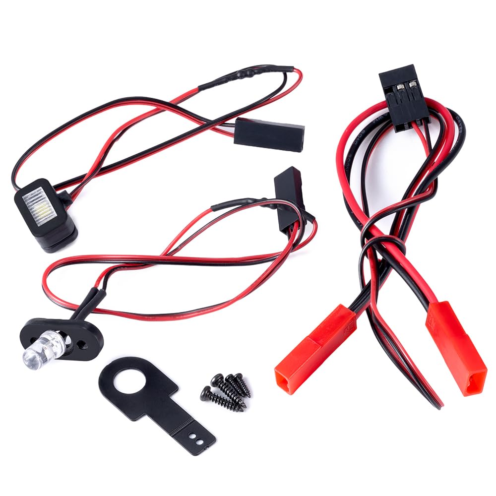 RCLIONS LED Headlights Taillight Front Rear Lamp White&Red Light Kit for LOSI Promoto-MX 1:4 Motorbikes Upgrades Parts