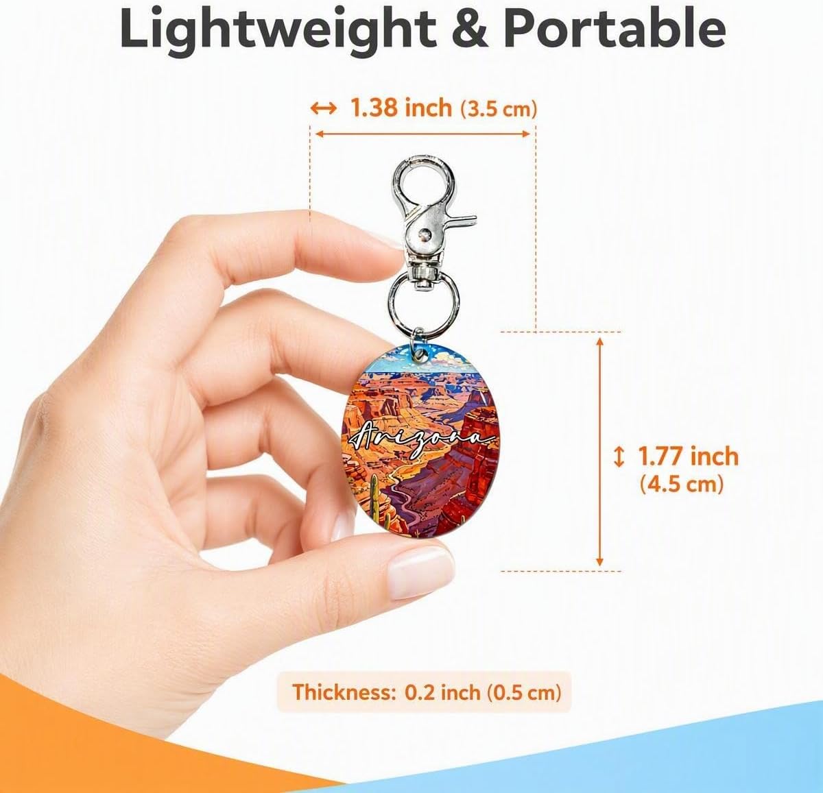 Arizona Grand Canyon Acrylic Keychain, 1.77 x 1.38 inch image 2