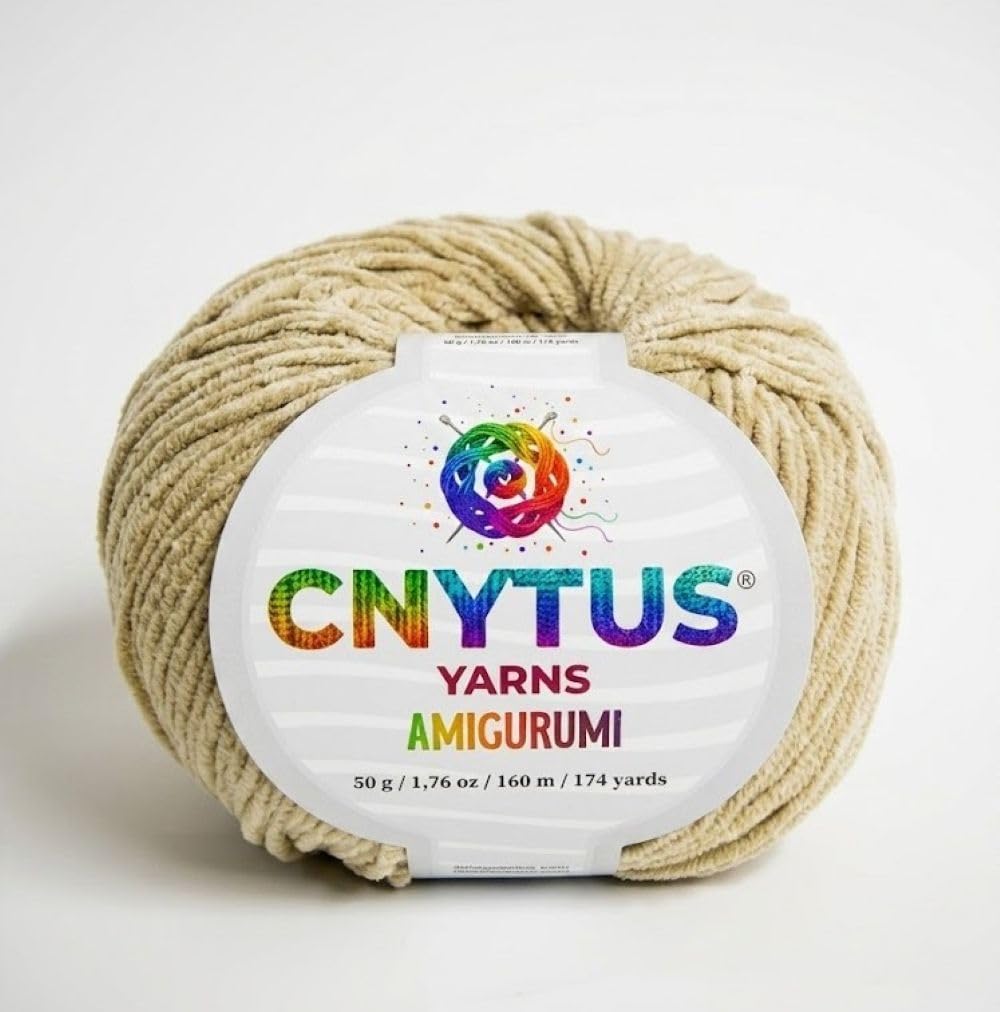 Cotton Blend Yarn | 55% Cotton 45% Acrylic | Soft, Lightweight | Ideal for Amigurumi, Crochet, and Hand Knitting Projects | All Season Use | 50 gr. - 160 m. /1.76 Oz. - 174 yds (1Skein, Beige) image 2