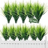 LUZOGA 22 Bundles Fake Wheat Artificial Grass Plant,Wheat Grass Plant-Adjustable Branches No Fade& R