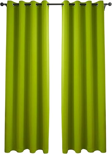 Miniatura 26 de Cortinas opacas para oscurecer la habitación, con aislamiento térmico y ojales, para puertas y ventanas, de poliéster (negro sólido, 72 x 132