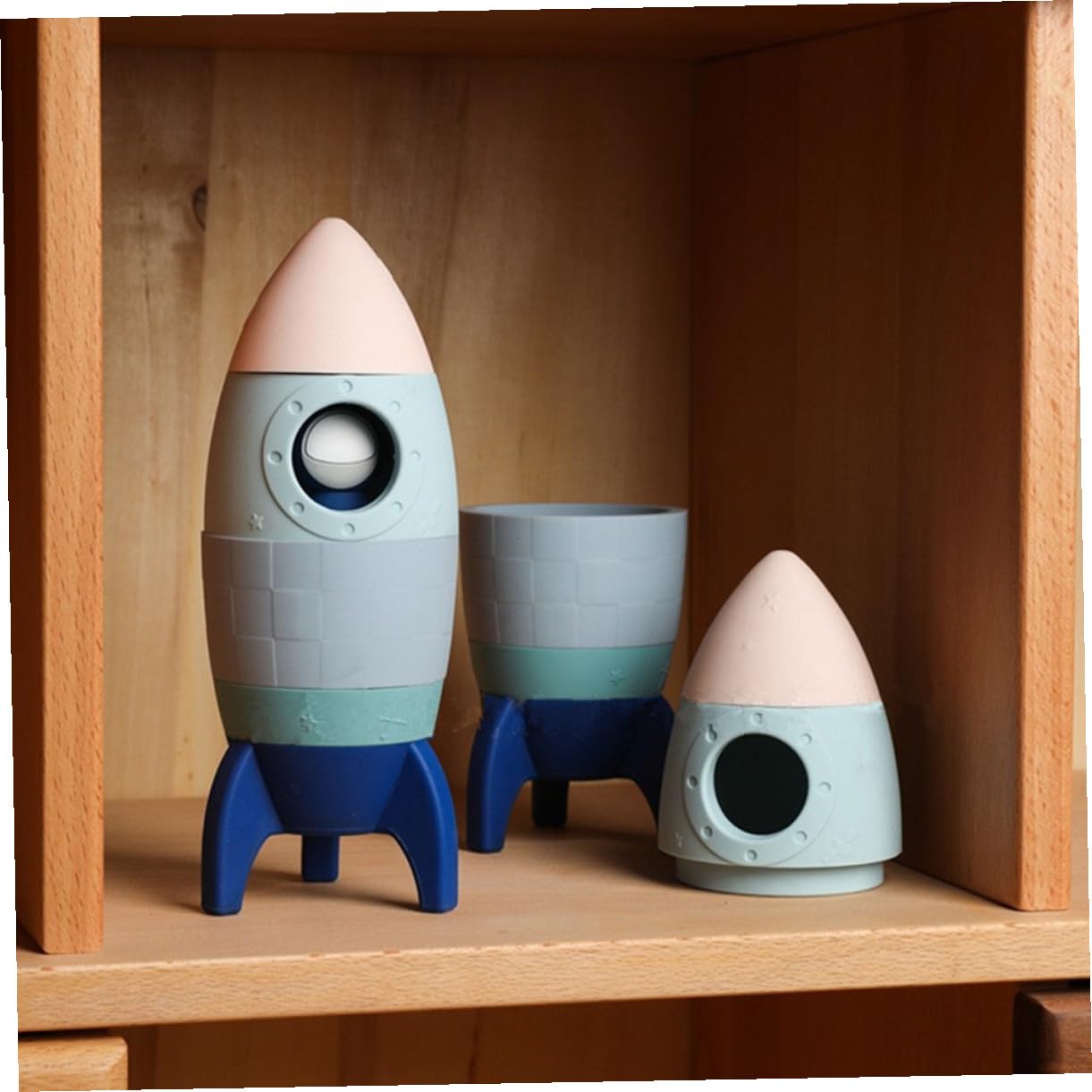 SUPVOX Juguetes Apilables Educativos De Silicona para Niños Pequeños De 1 a 2 Años, Torre Apilable Colorida, Juguete Espacial Interactivo para Desarrollo Cognitivo y Juego Familiar