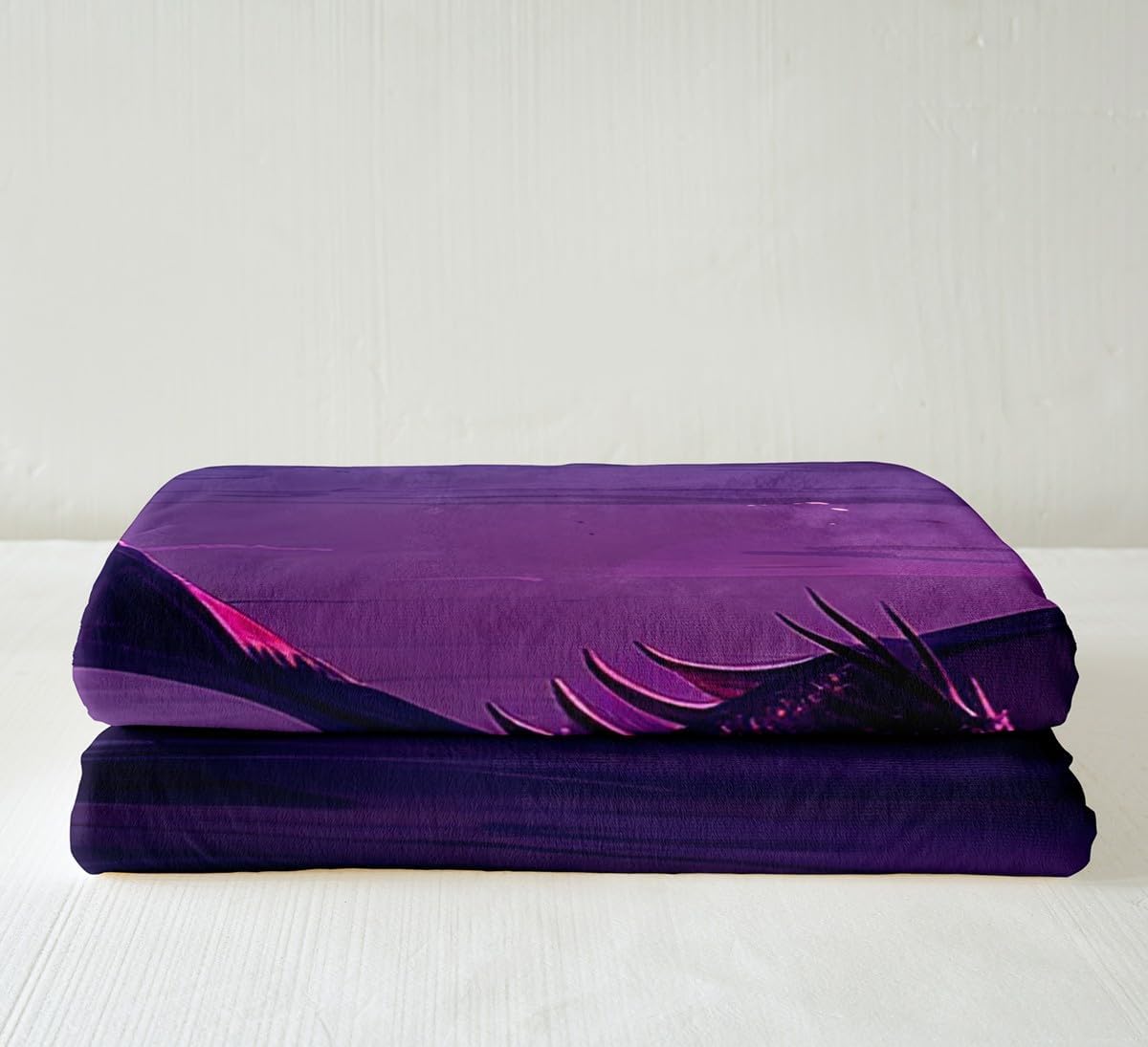 Dragon Bed Blanket Kids Girls Flying Dragon Sherpa Blanket Soft Cozy Lightweight Purple Sunset Plush Fleece Black Dragon Blanket Gifts for Bed Chair Office Sofa(Throw 50"x60")