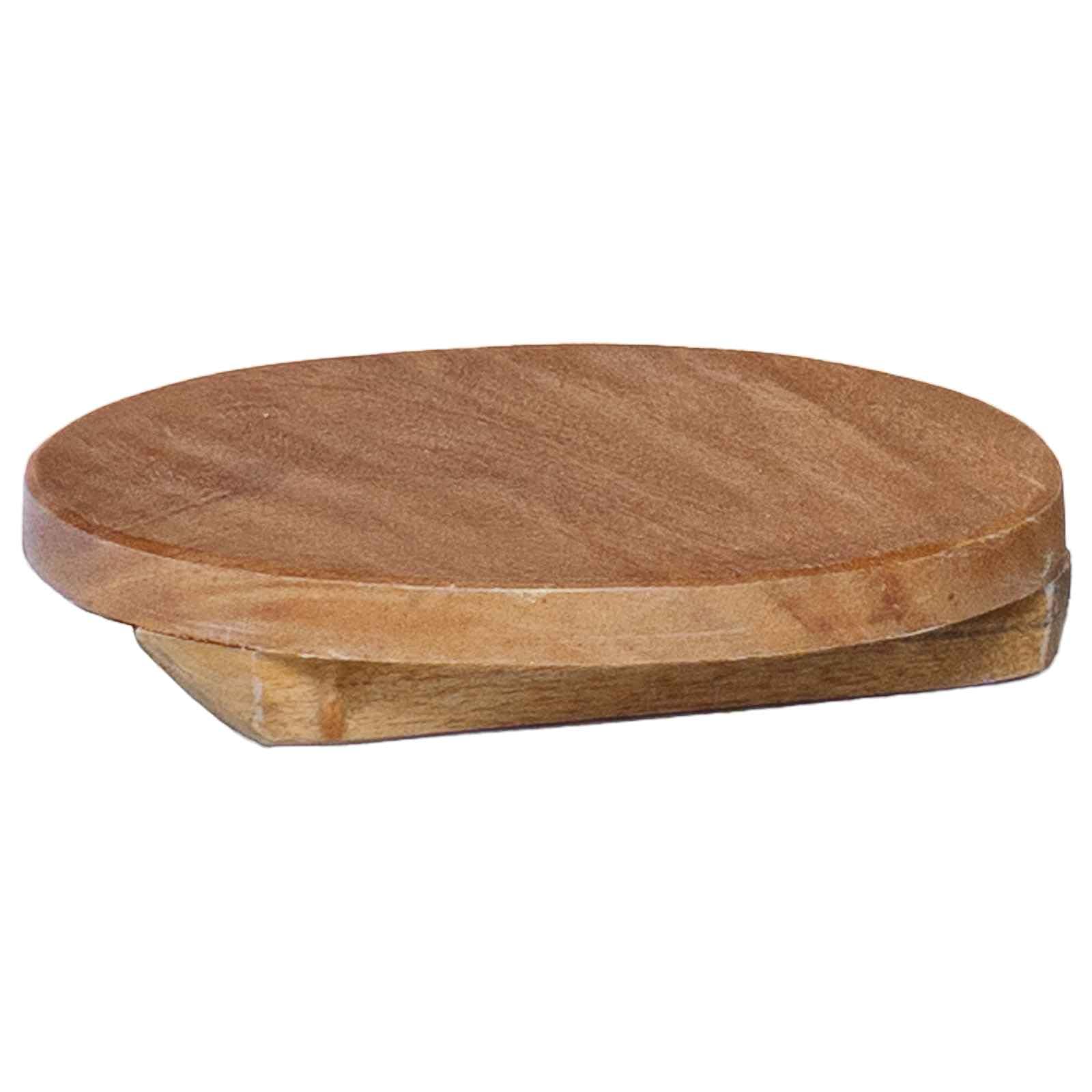 Sgabello per piante, 3 pezzi, in legno di mogano naturale | Per interni ed esterni, oliato, resistente alle intemperie, 29 cm, 21 cm, 18 cm di altezza