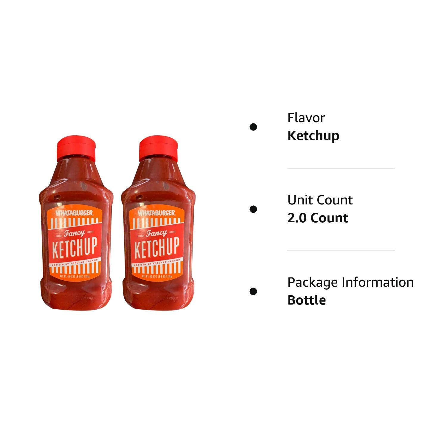 Amazon.com : Whataburger Fancy Ketchup 40 Oz (Pack Of 2) : Grocery &  Gourmet Food