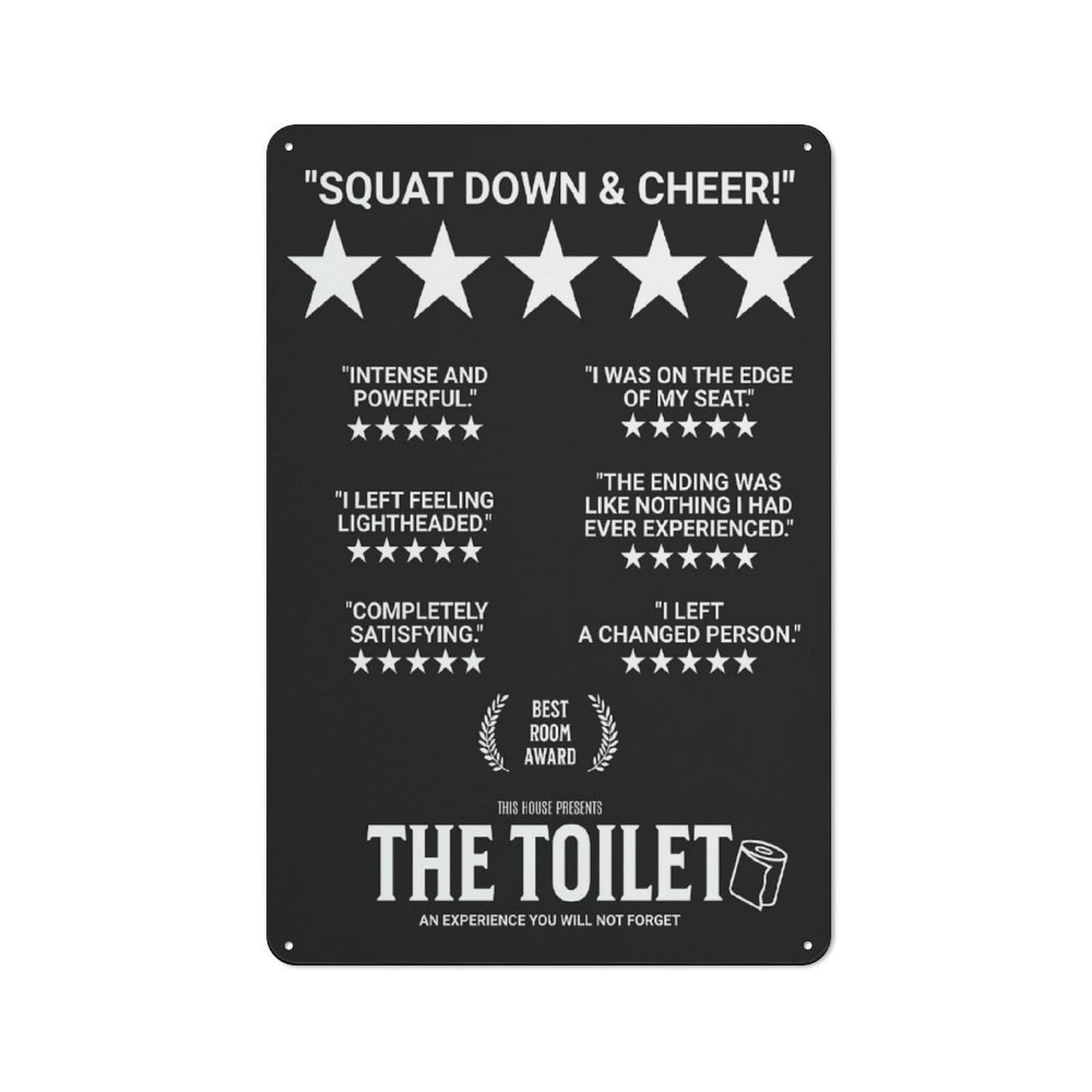 Junmoney Funny Toilet Black Theatre Tin Wall Plaque 30X20cm With For Home Bar Wall, For Hosts Who Enjoy Retro Interiors