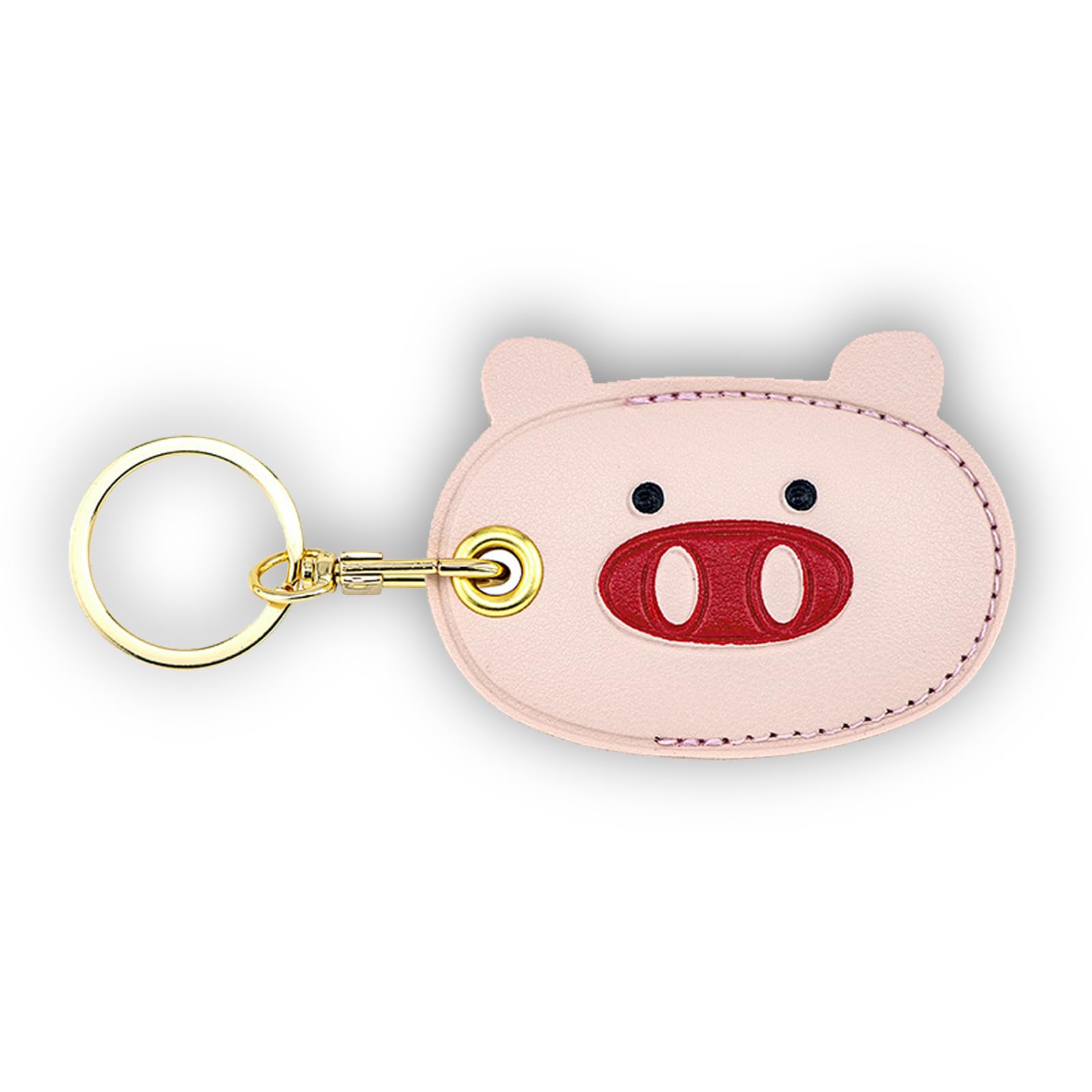 Leather Keychain Case Holder Compatible with Apple AirTag, GPS Airtag Keychain Finder Tracker with Key Ring, Anti-Scratch Protective Air Tag Cover