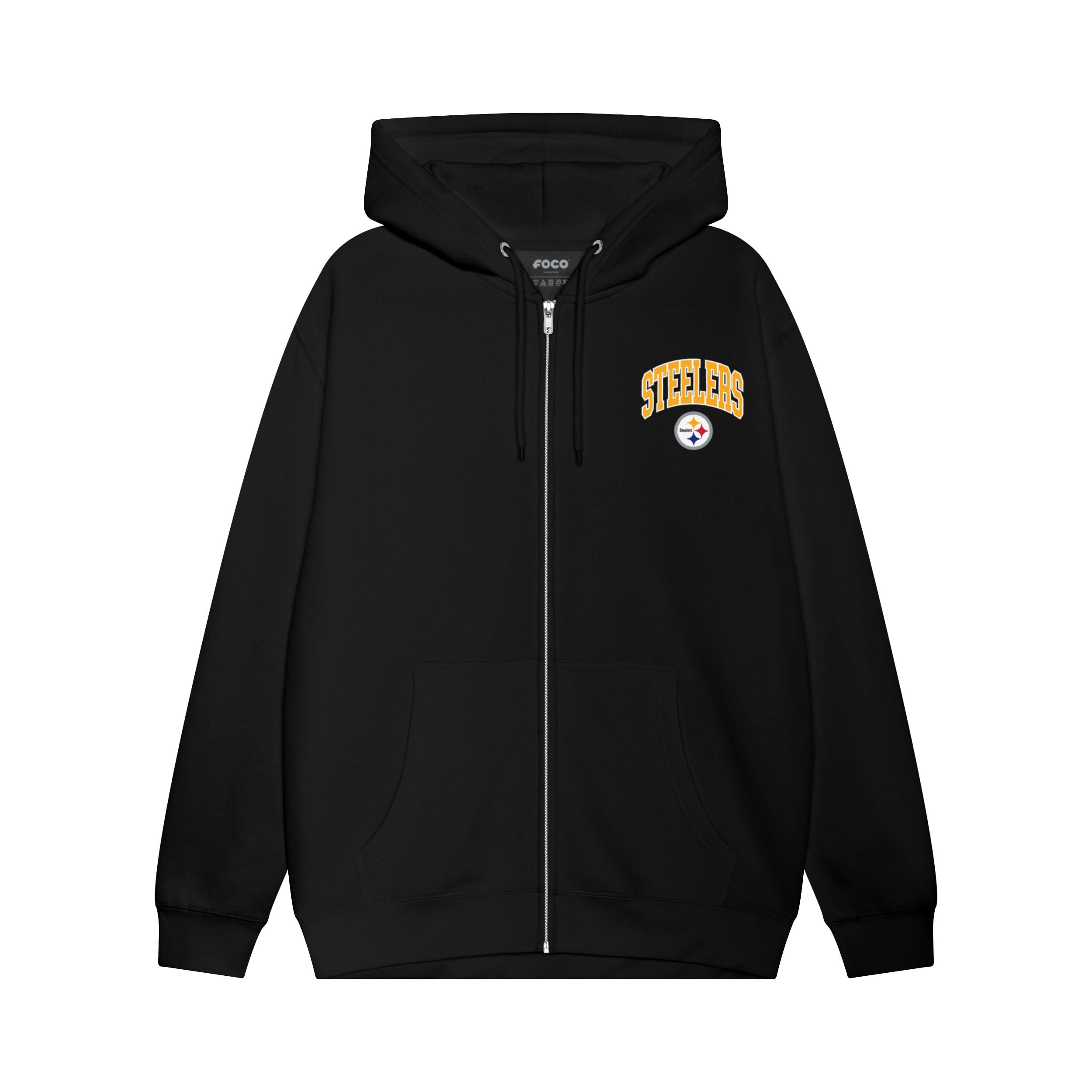 FOCO NFL Team Logo Arched Wordmark Zip Up Hoodie