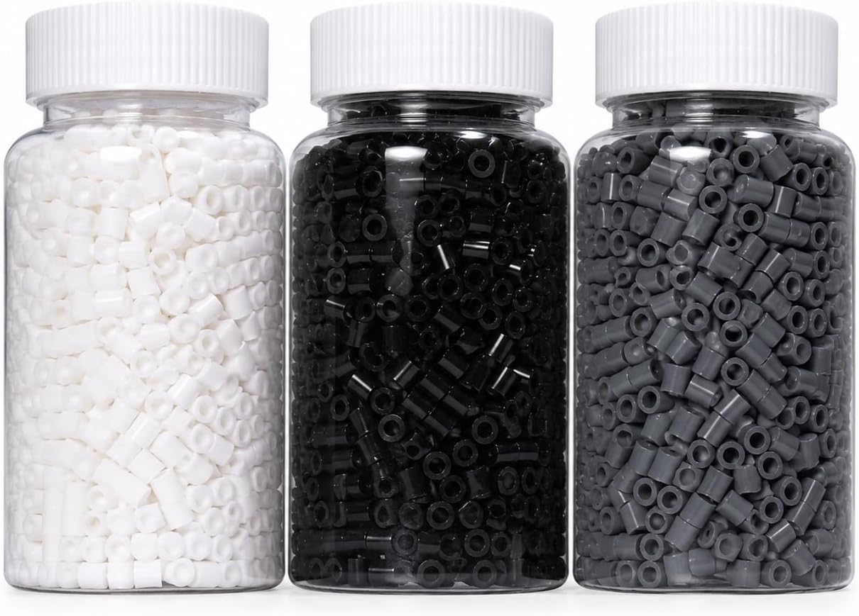 5mm Fuse Beads Refill Kit, 3 Neutral Colors Black White Grey Fuse Beads