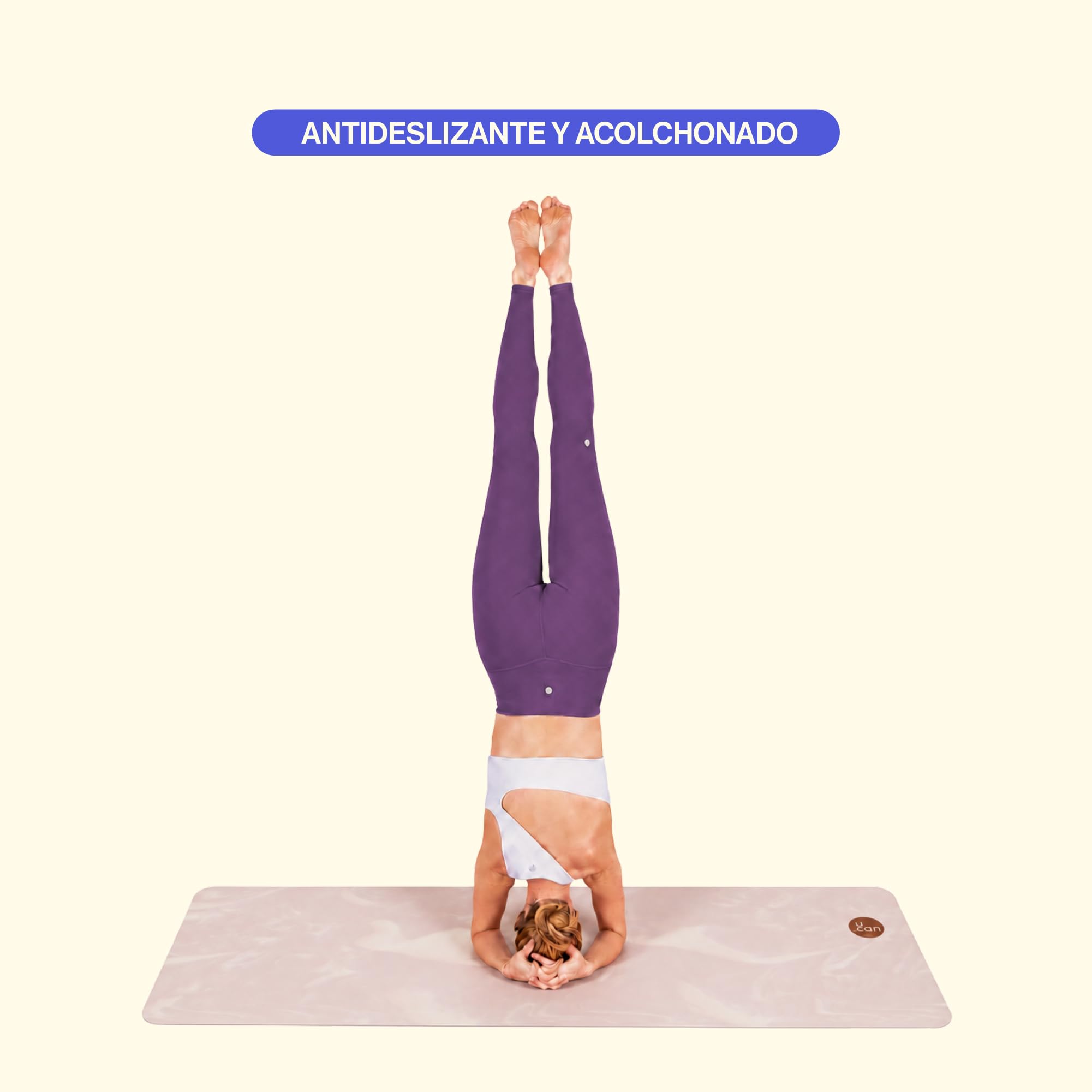 Ucan Tapis de yoga antidérapant | 183 x 68 cm | Tapis épais de 5 mm pour Pilates, barre, HIIT et entraînement fonctionnel | Surface PU Eco-Friendly