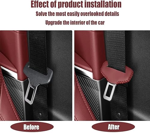 Miniatura 5 de Funda de hebilla para cinturón de seguridad, funda silenciadora para cinturón de seguridad, 5 piezas de funda protectora con clip para cinturón de