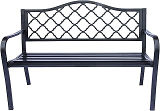 Banco de jardim ao ar livre, Banco de pátio Banco de parque ao ar livre, Bancos de jardim de terraço ao ar livre Bancos de parque, Banco de pátio de alumínio à prova de intempéries, Confortável 2 lug