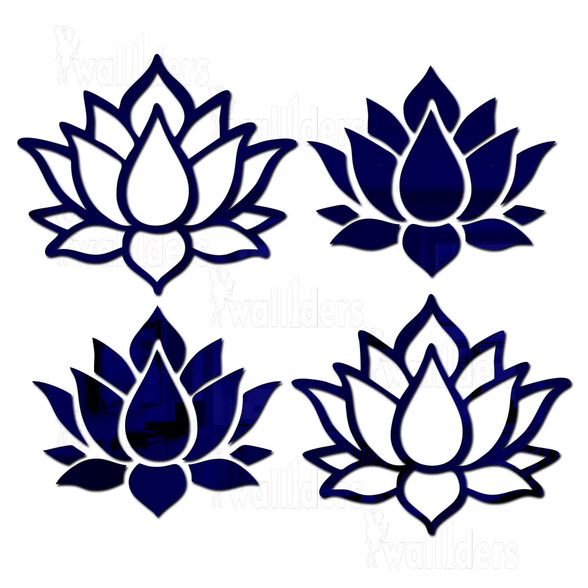 Wall1ders Small Lotus Blue (Pack of 2) Acrylic Mirror Stickers for Wall, Decorative Items Home Decoration for Bedroom, Living Room, Office, Study Room Wall1ders Small Lotus Blue (Pack of 2) Acrylic Mirror Stickers for Wall, Decorative Items Home Decoration for Bedroom, Living Room, Office, Study Room