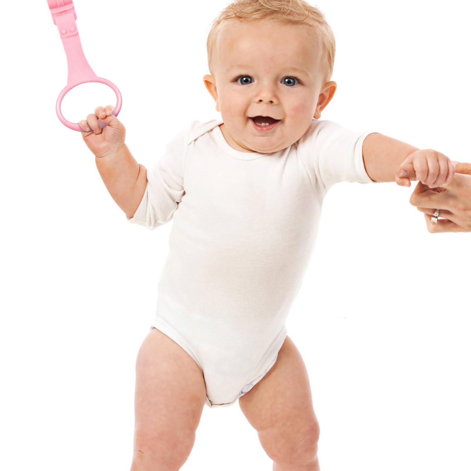 TOYANDONA Baby Pull up Rings 4Pcs Nursery Cot Hanging Rings Playpen Stand up Assistant Rings for Infant Toddler Walking Training and Support - Image 2