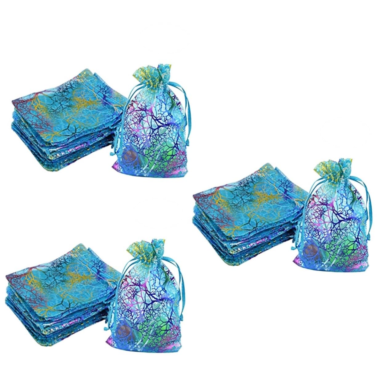 Healeved Lot De 3 Pochettes En Organza Avec Cordon De Serrage Pour Bijoux Dragées De Mariage Bonbons 100 Pièces X 3