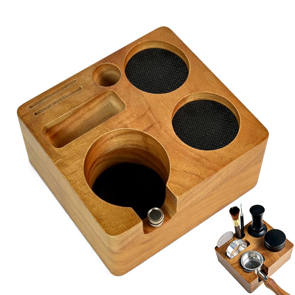 stacja do ubijania 58 mm z orzecha włoskiego, stacja do ubijania kawy espresso, akcesoria do kawy Barista, akcesoria do ekspresu do kawy, stacja do ubijania (58 mm)