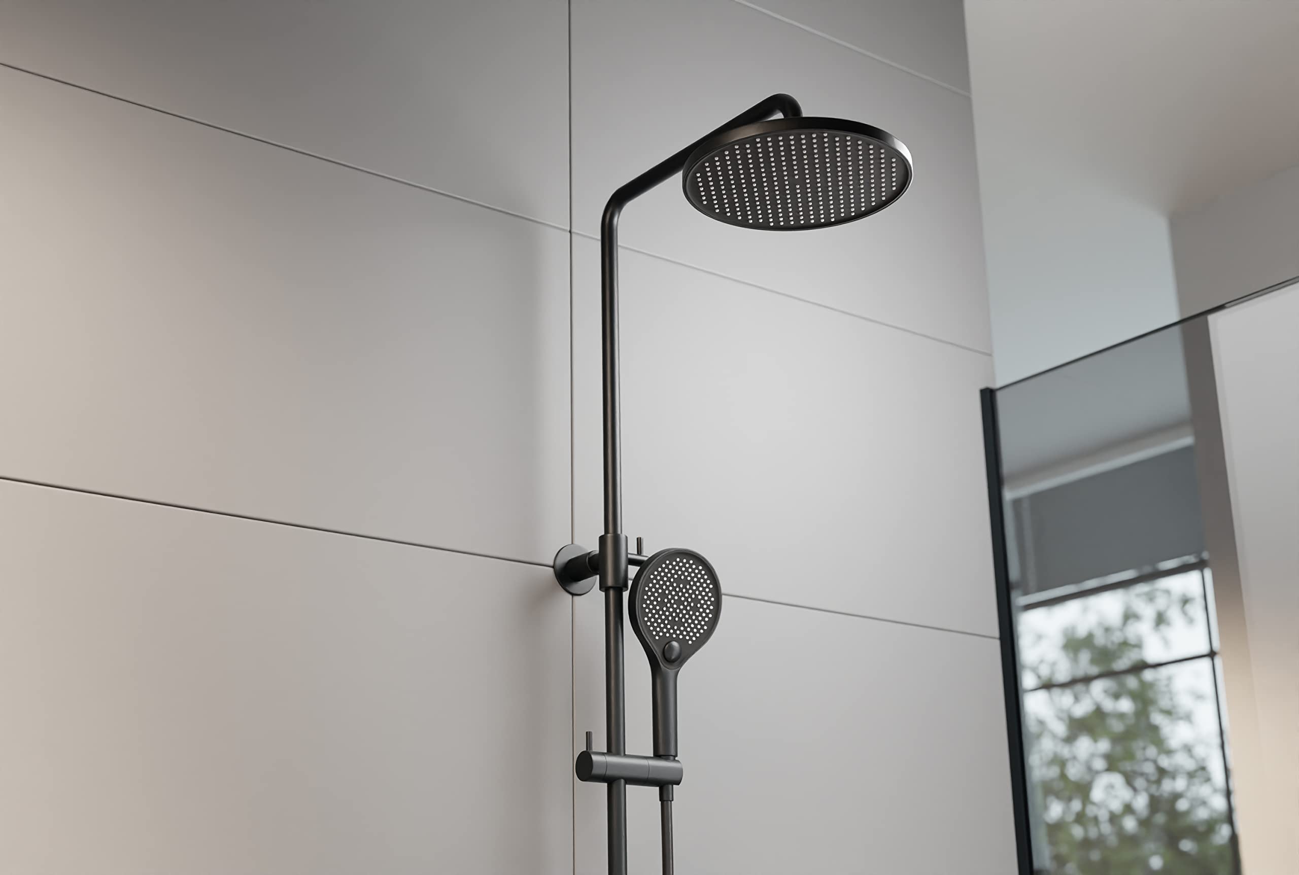 Bernstein Duschsäule Thermostat 8221 Pro Schwarz Regendusche Edelstahl