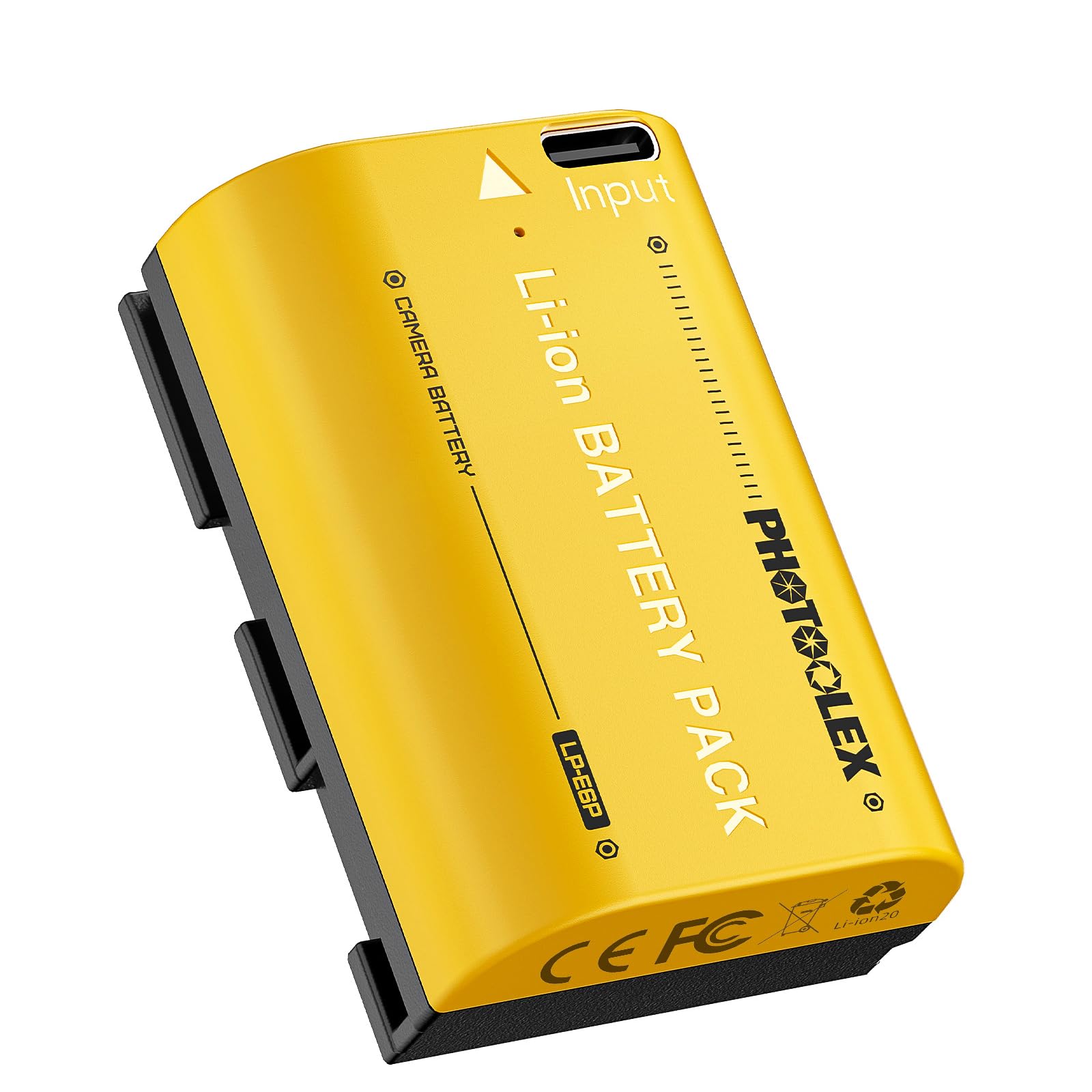 PHOTOOLEX LP-E6P Batterie, 2520mAh Batterie Rechargeable pour Canon avec Port USB-C, Compatible avec Canon EOS R6 Mark II/R5 Mark II/R/R7/R6/R5/C50/5D Mark III et IV/5DS/6D/6D Mark II/7D/80D et 90D