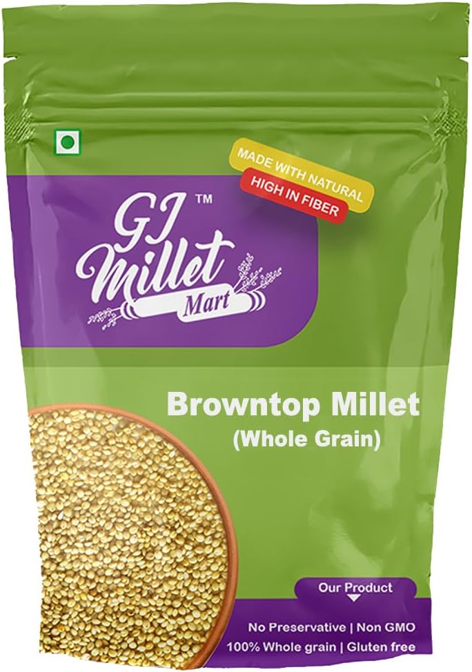 GJ MILLET MART Browntop Millet Rice, Whole Grain - 900g (Unpolished | High Fiber | Gluten free)